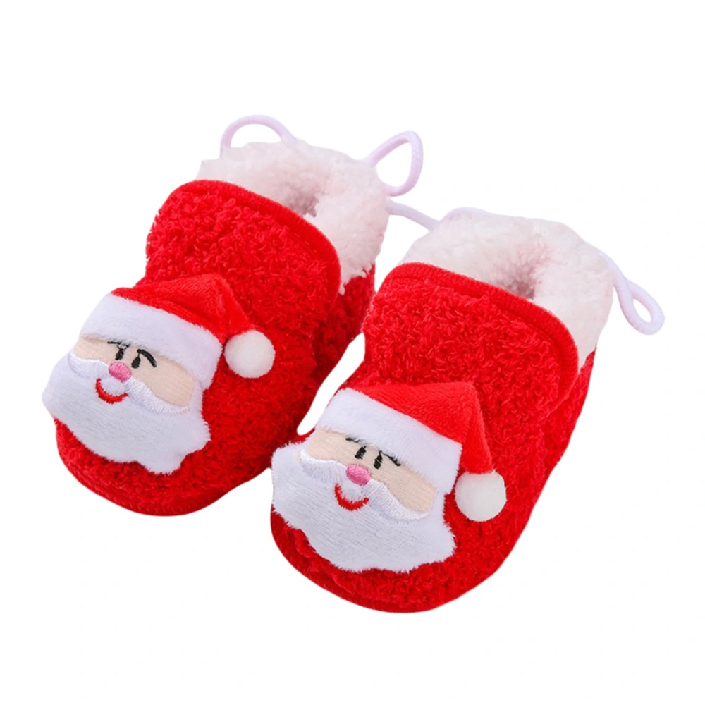 Baby Christmas Shoes, Santa Claus Snowman Elk Flats Winter Shoes