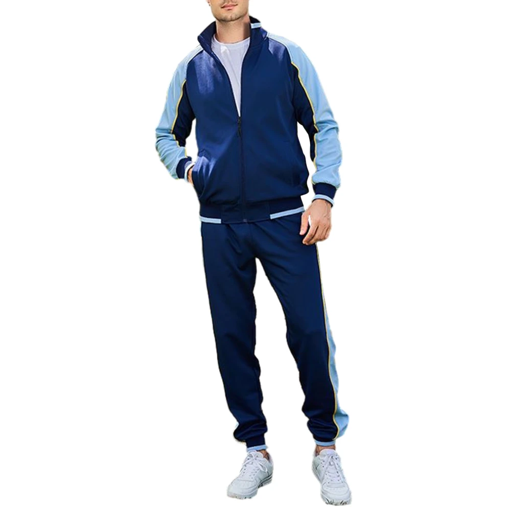 Men's 2 Piece Tracksuits Long Sleeve Stand Collar Sweatshirt + Pants