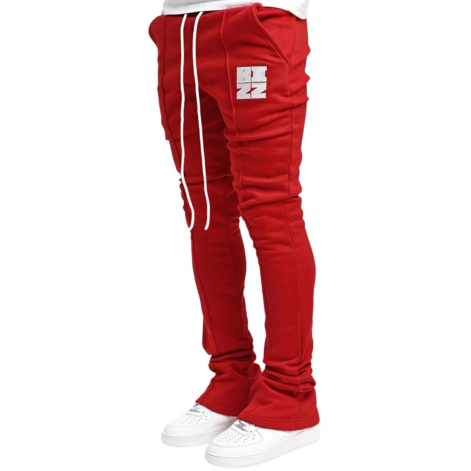 Men Flare Pants, Letters/Star Casual Pants Trousers with Pockets