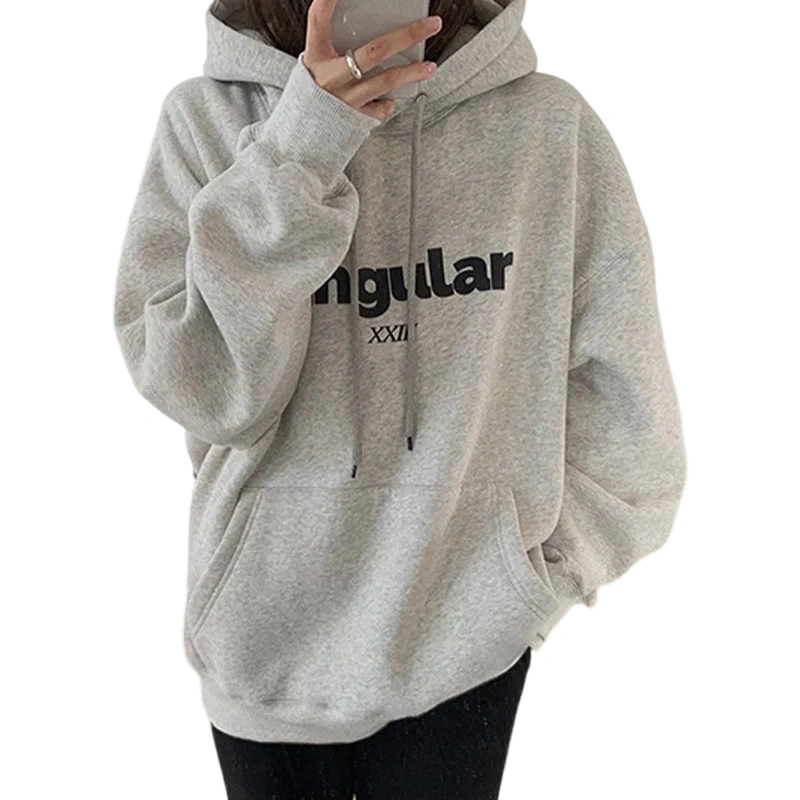 Women Hoodie, Long Sleeve Letters Print Hooded Sweatshirt Pullover