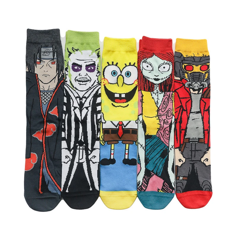 Comic socks cotton cartoon men's and women's socks anime trendy socks