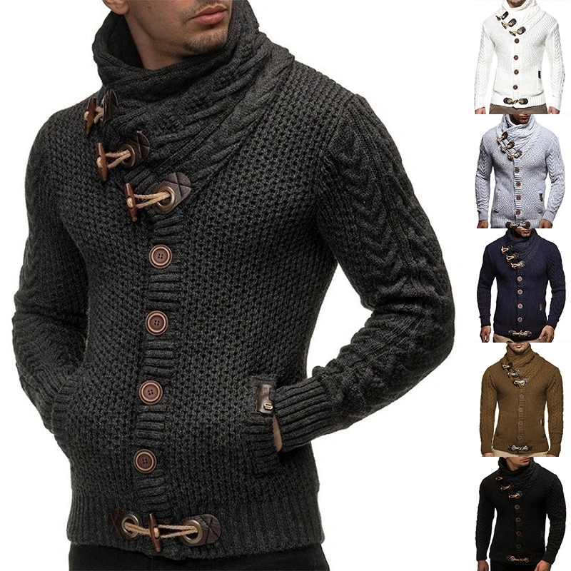 2023 new autumn and winter single-breasted sweaters European and American long-sleeved turtleneck sweaters