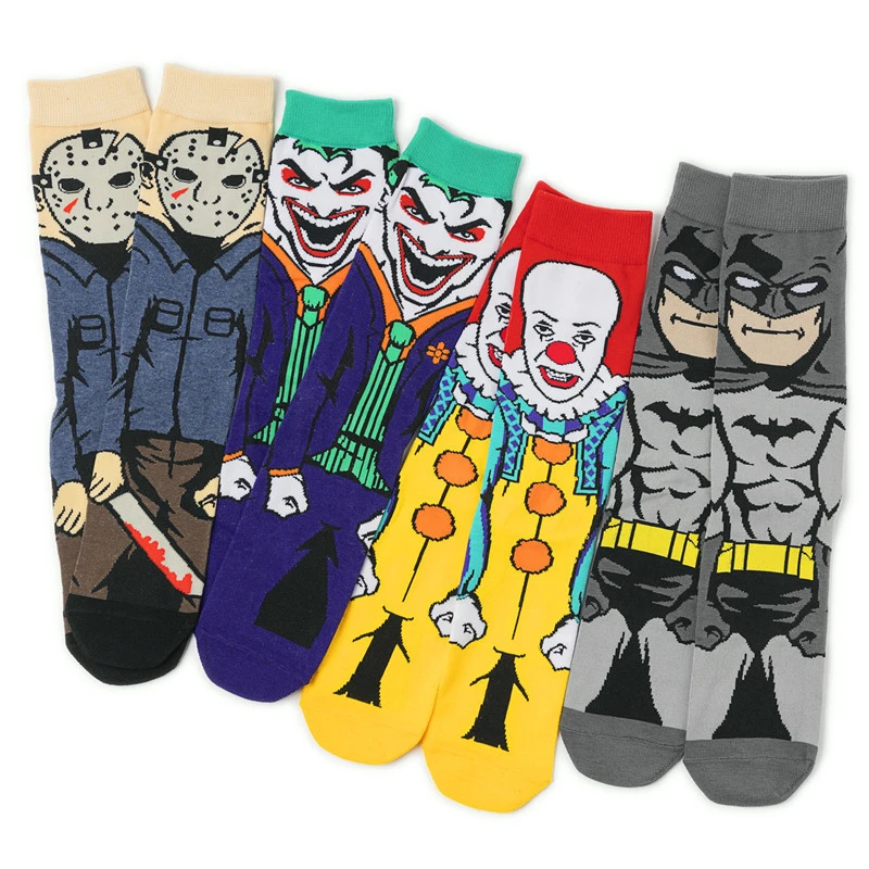 Anime men's and women's socks, cartoon character socks, personalized trendy brand cotton movie socks