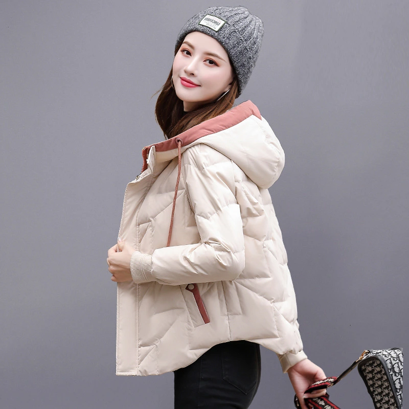 Down Jacket Short Women's White Duck Down Warm