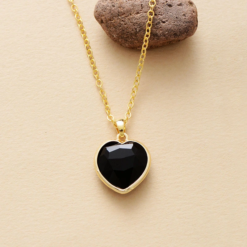 Natural Stone Love Pendant Necklace