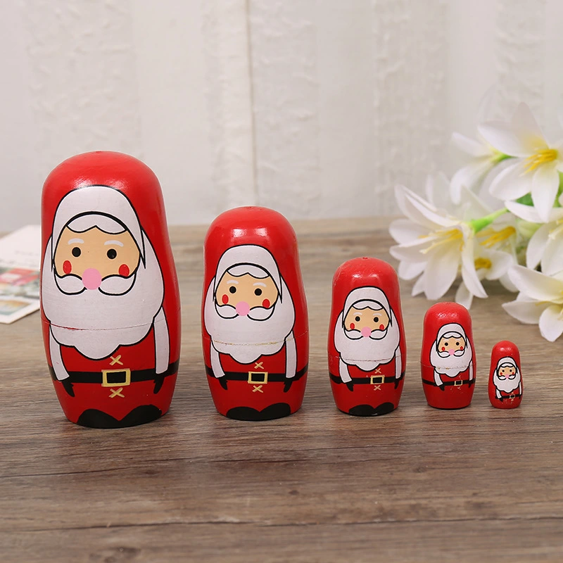 Wooden Santa Claus Hand-painted Russian Matryoshka Doll