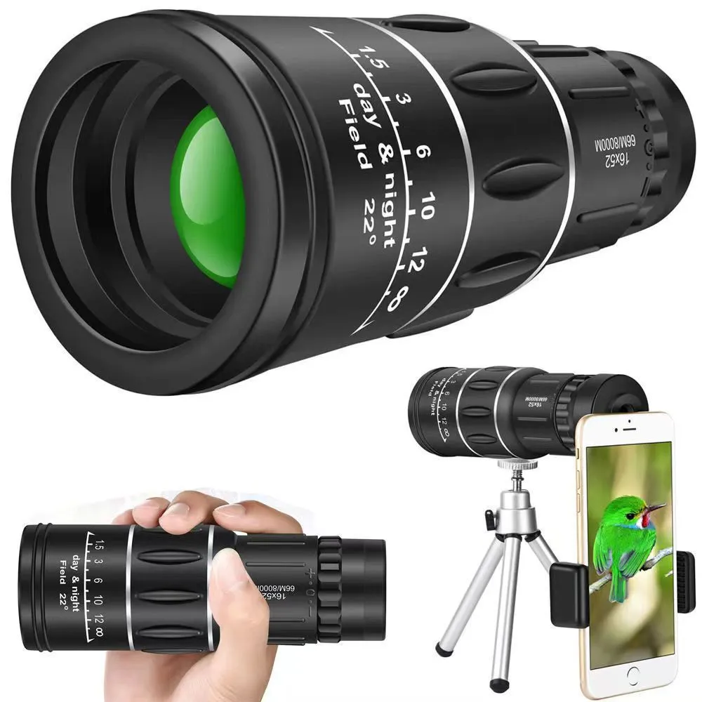 16X52 High Over Monocular Telescope 66/8000M Plastic Binoculars Outdoor HD Night Vision Telescope