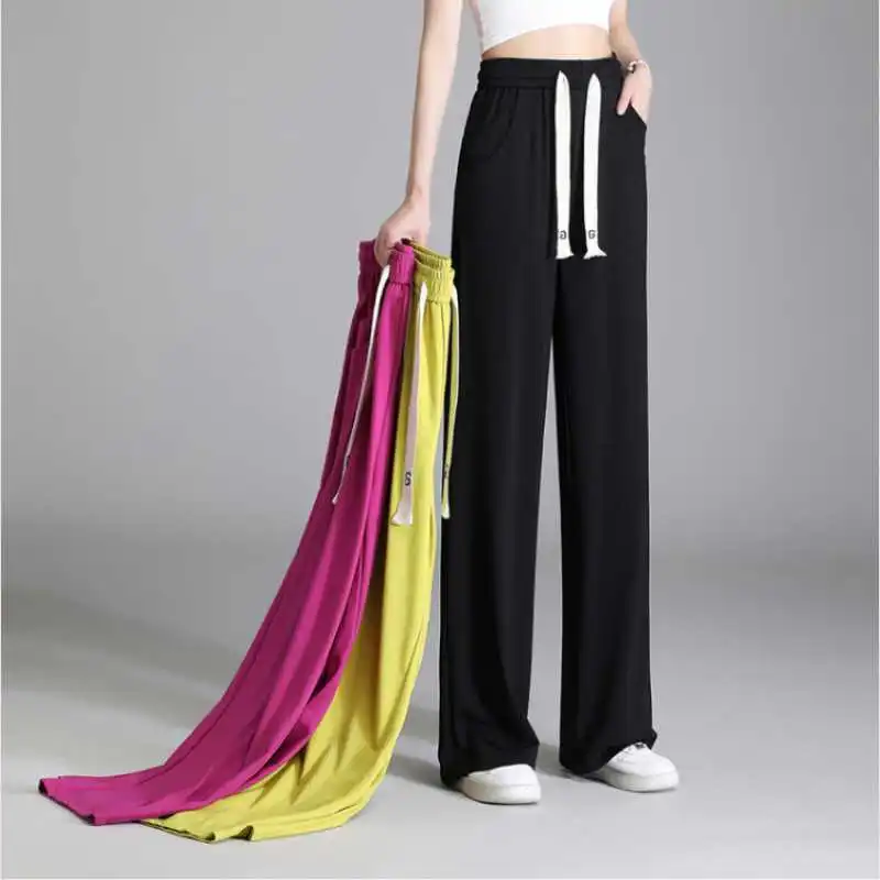 2023 Plus Size Spring Pants Women Elastic Pants Loose Casual Female Harem Trousers Pants Pink