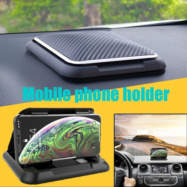 Carbon Fiber Car Phone Holder Dashboard Universal 3 to 7 Inch Phone Clip Mounting Bracket Home Phone Holder Desktop Phone Holder Bracket