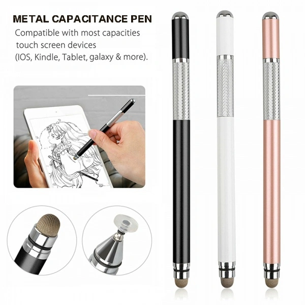 2 in 1 Design Metal Touch Screen Stylus Pen for iPad Kindle Galaxy