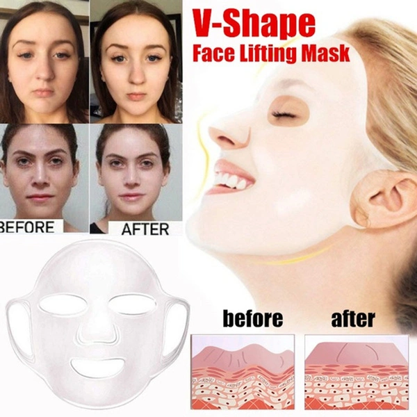 1PC Reusable Face Mask Silicone Face Anti Wrinkle Firming Lifting Ear Fixed Mask Skin Care Women Beauty