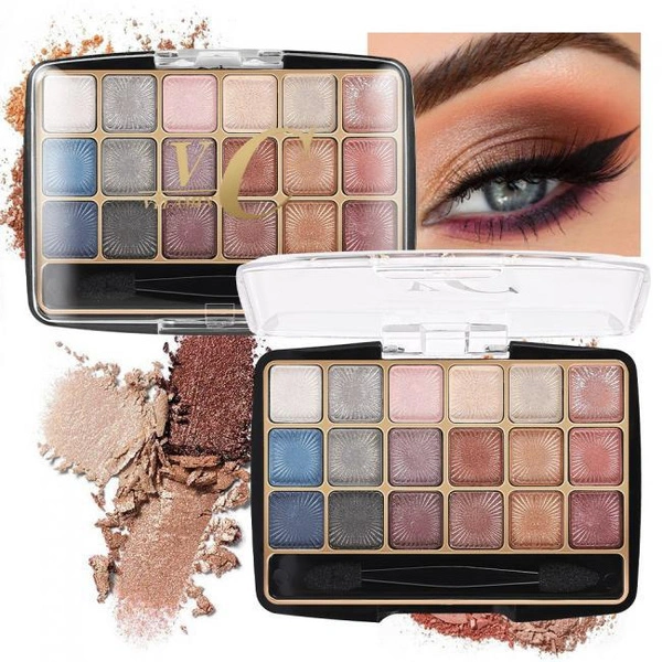 18 Colours Eyeshadow Pearlescent Beauty Eyeshadow Palette Shimmer Glitter Colored Makeup Palette Set Cosmetics Women