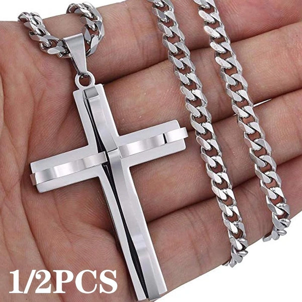 New Fashion Cross Pendant Necklace Men Women Charm Pendant Necklace Necklace Faith Jewelry