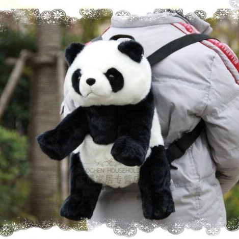 New Cartoon Flush Panda Backpacks Stuffed Animals Toys Kids School Kindergarden Bag Great Companion Birthday Gift