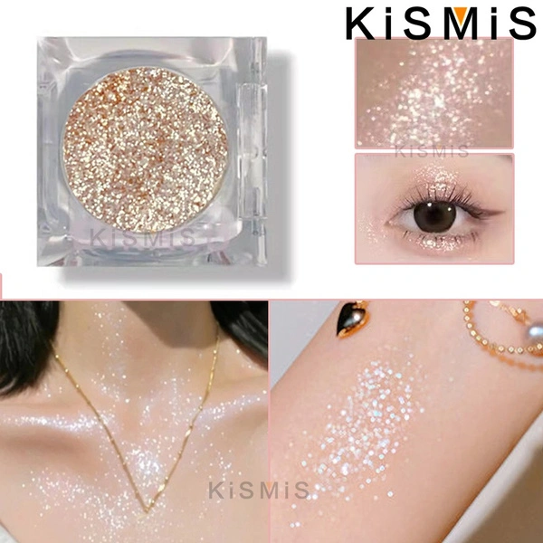 KISMIS 1 Pc/2 Pcs Diamond Glitter Mashed Gold Eyeshadow Long Lasting Eye Shadow Makeup Gel Face and Body Brighten Glitter Natural Contour Cosmetics