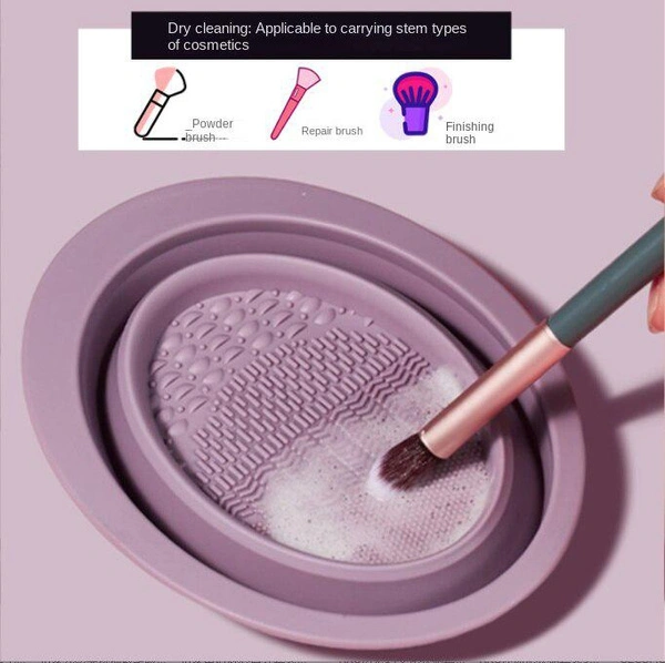 Silica Gel Folding Make-up Brush Cleaner, Powder Puff Make-up Egg Make-up Brush Wash Dishes Make-up Tools