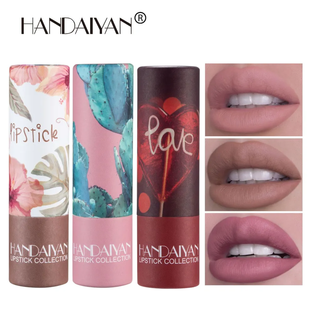 HANDAIYAN Matte Moisture Lipstick Waterproof Non-Stick Cup Velvet Nude Lip Gloss Professional Make-up for Women Korean Cosmetics