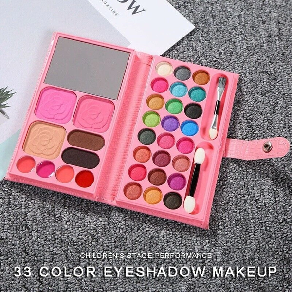 New Girls Princess Pretty Makeup Set Sparkling Eyeshadows Kids Make Up Kit