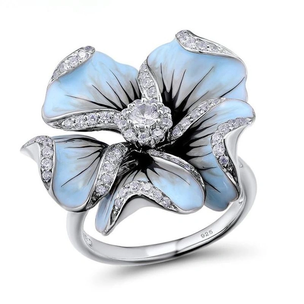 Unique Flower Rings for Women Bride Wedding Engagement Anniversary Party Gifts