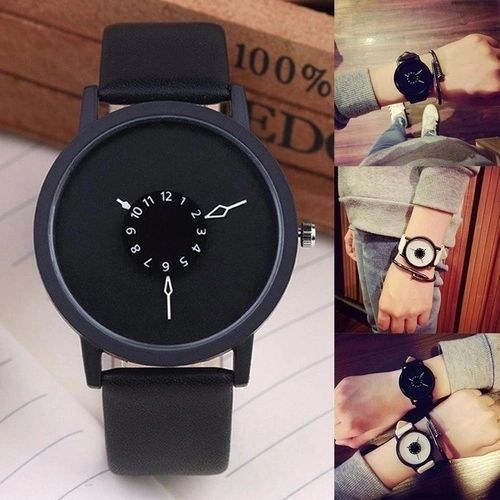 New Fashion Unisex Synthetic Leather Analog Quartz Couple Lover Wrist Watch gift