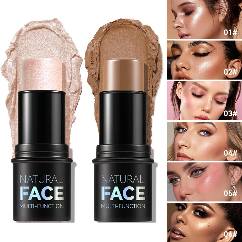 FOCALLURE Face Highlighter&Bronzer Stick Shimmer Creamy Waterproof Concealer Glitter Face Contour Face Highlighter Pen Makeup Cosmetics