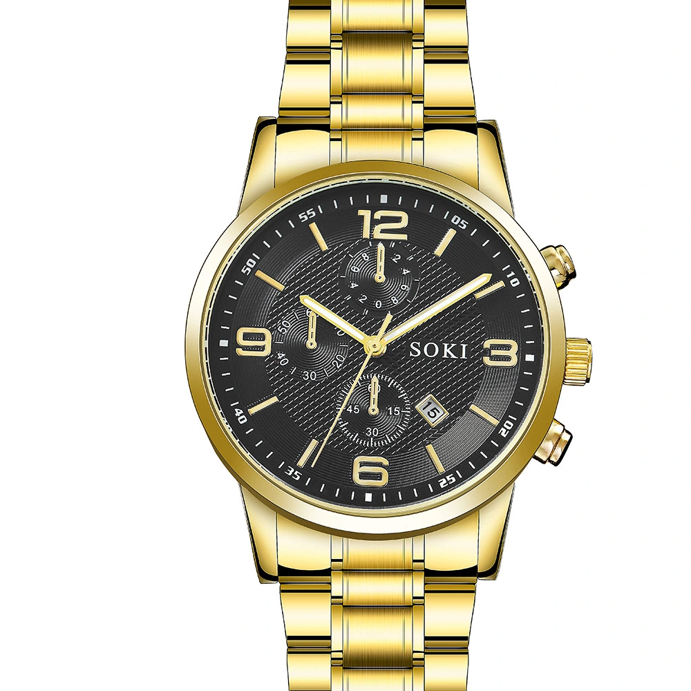 Casual Three-eye Calendar Watch Men's Business