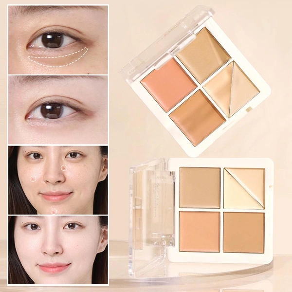 Four Colors Concealer Plate Dark Circles Cover Acne Marks Acne Freckles Face Waterproof