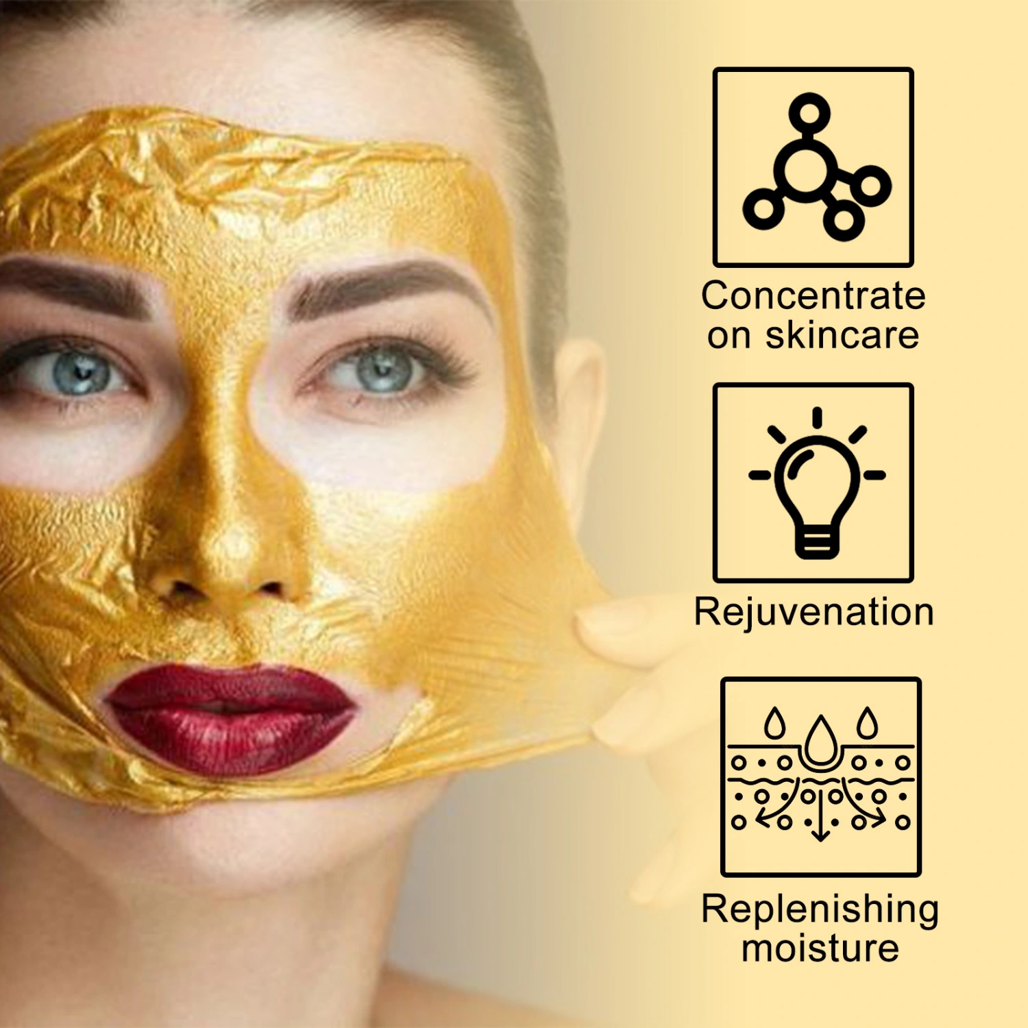 Retinol Gold Facial Mask Deep Pore Cleaning Fading Wrinkle