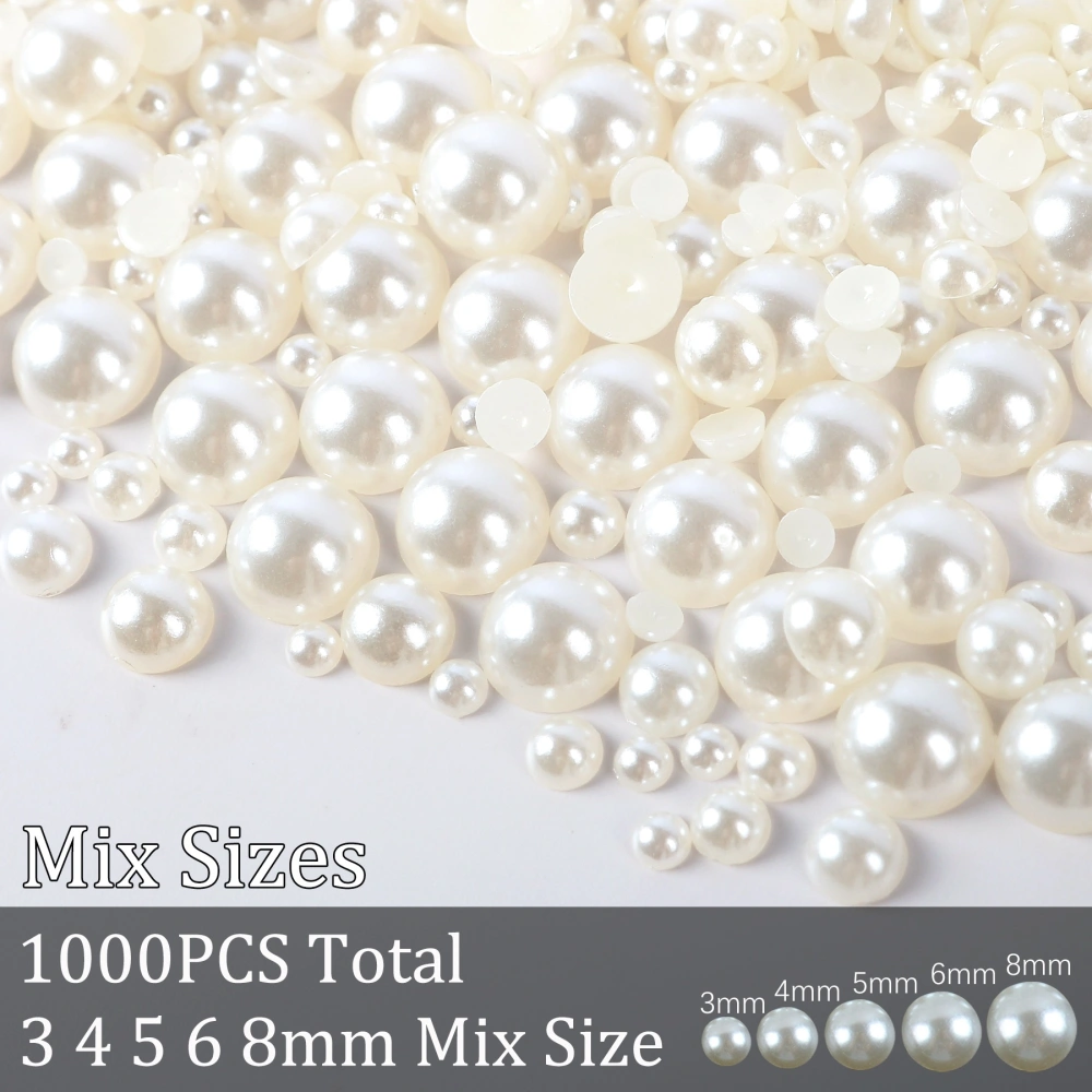 Abs Pearl Flat Bottom Semicircle Mobile Phone Diy Nail Stickers Accessories Scattered Beads