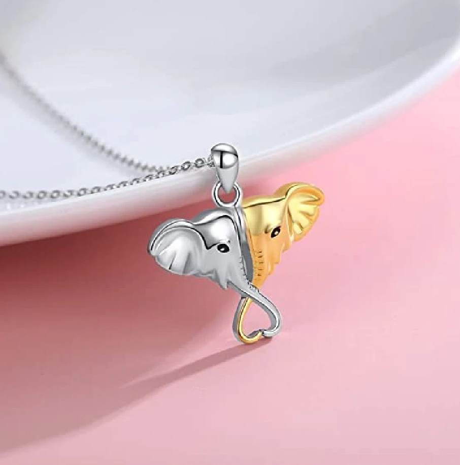 Creative Cute Two-color Elephant Animal Necklace