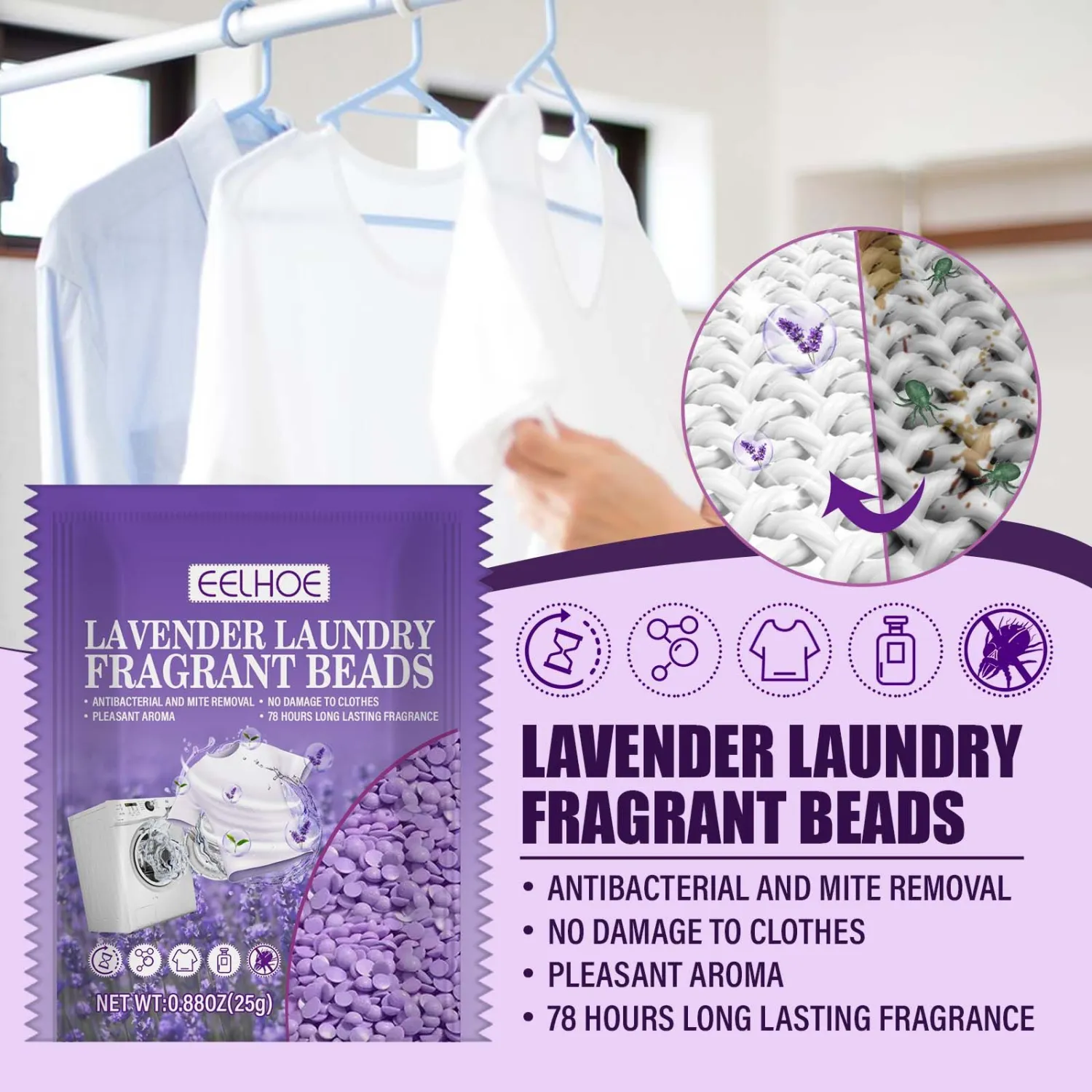 Lavender Laundry Mite Removal Fragrance Retaining Bead