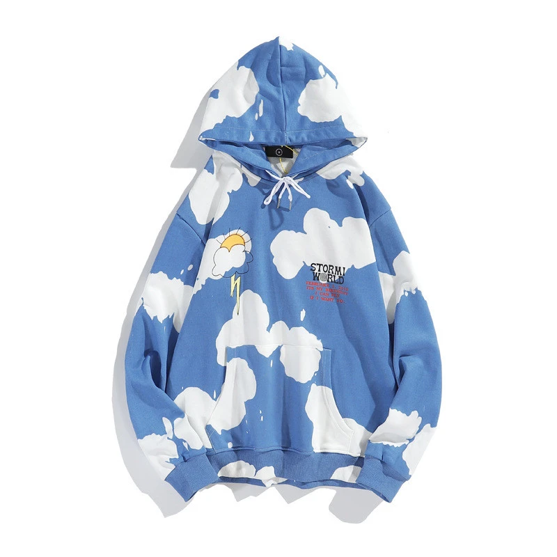 Thunderbolt Tie-dye Men's and Women's Hooded Sweatshirt
