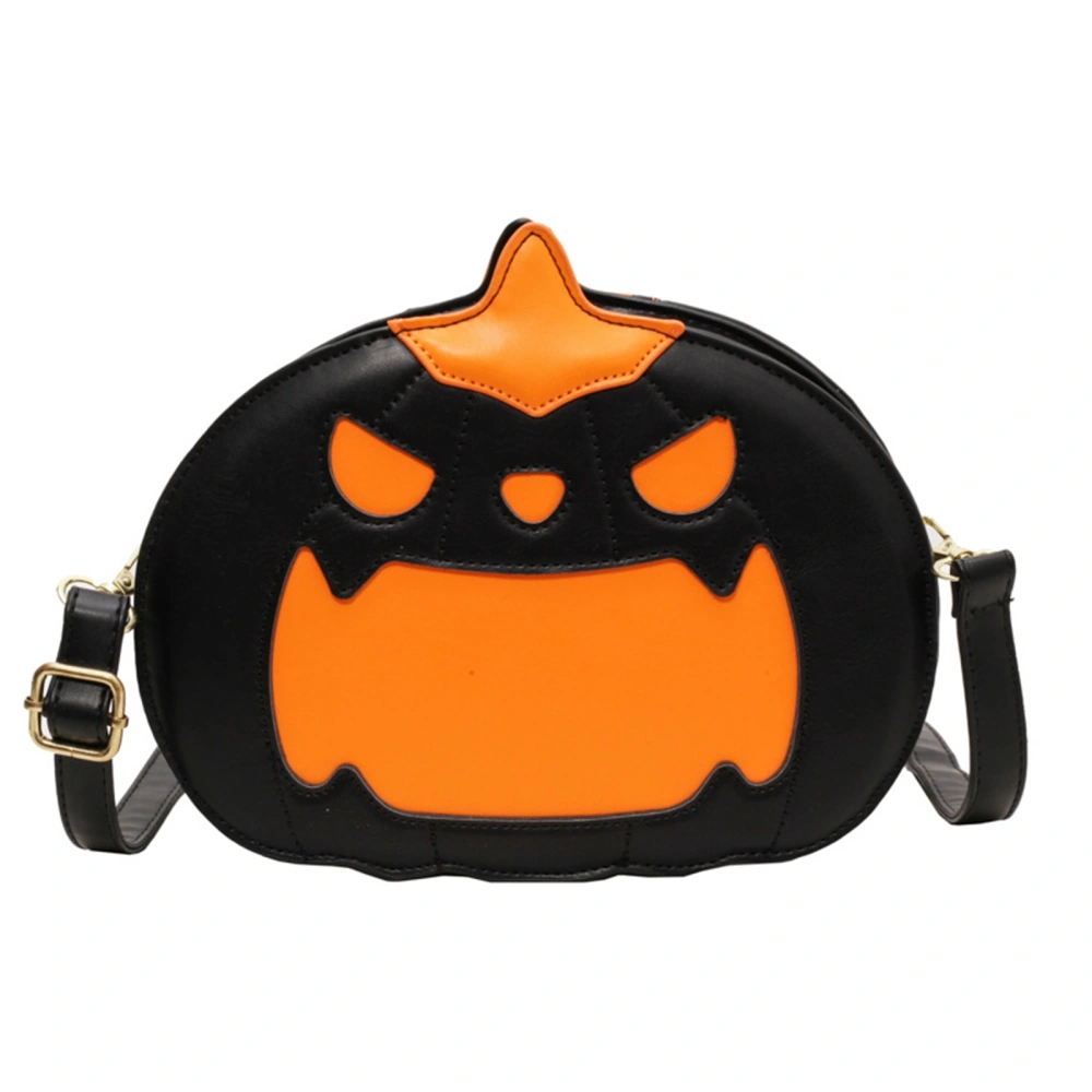 Women Halloween Bag, Pumpkin Crossbody Bag Zipped Grimace Shoulder Bag