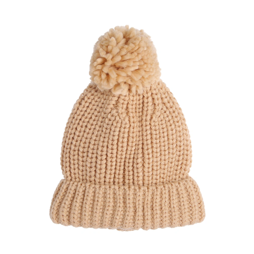 Kids Knit Hat, Cute Soft Thickened Solid Color Beanie Warm Winter Cap