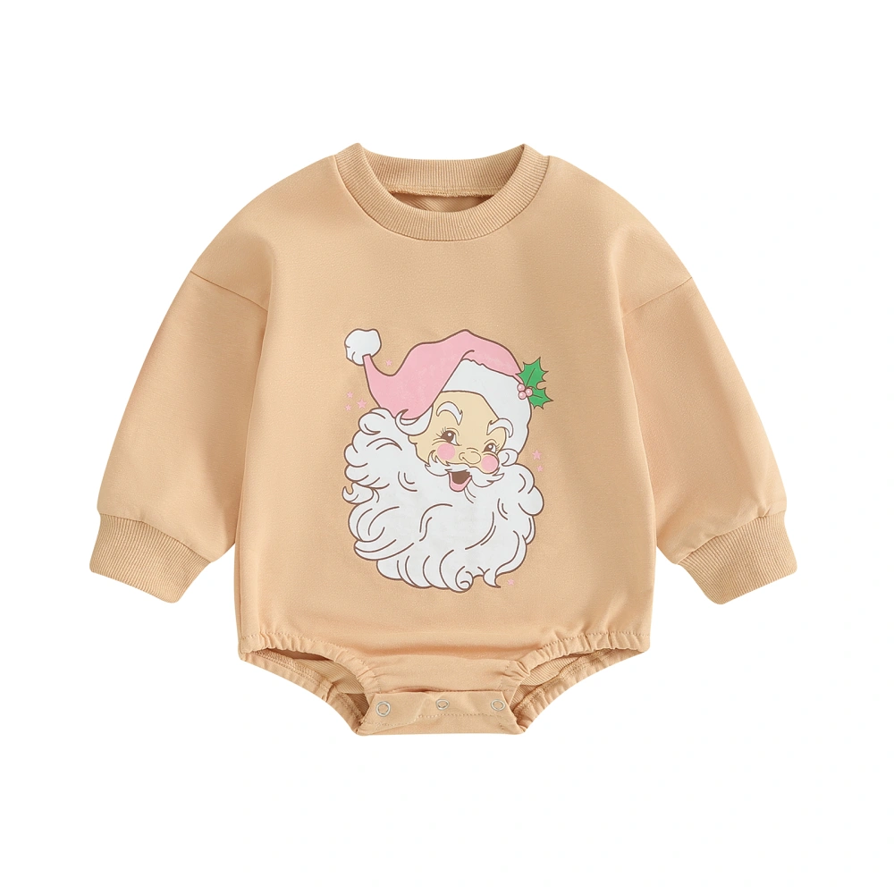 Baby Christmas Romper/Sweatshirt Long Sleeve Santa Print Bodysuit/Tops