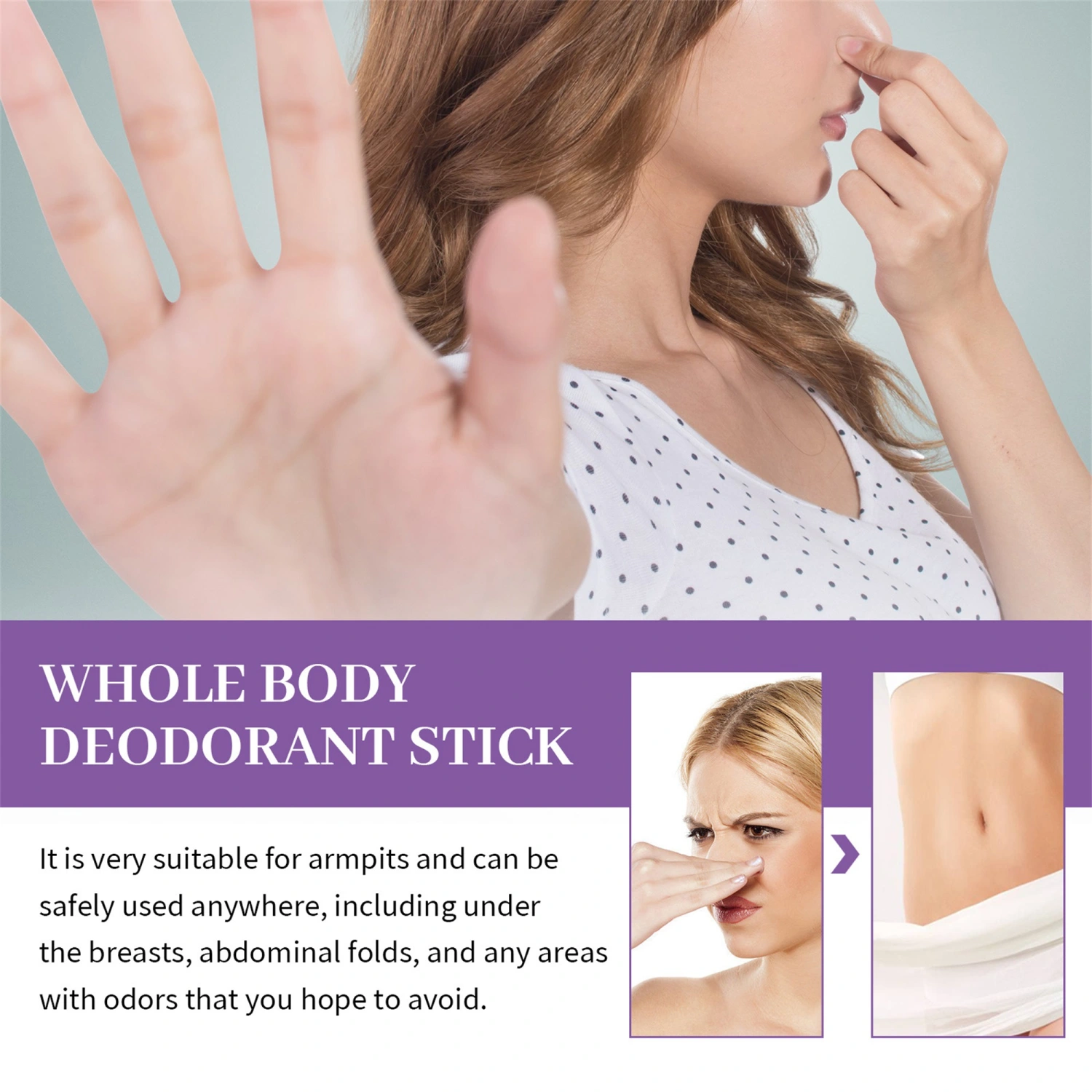 Whole Body Deodorant Stick, Lavender Citrus Mint Oil Extract Deodorant
