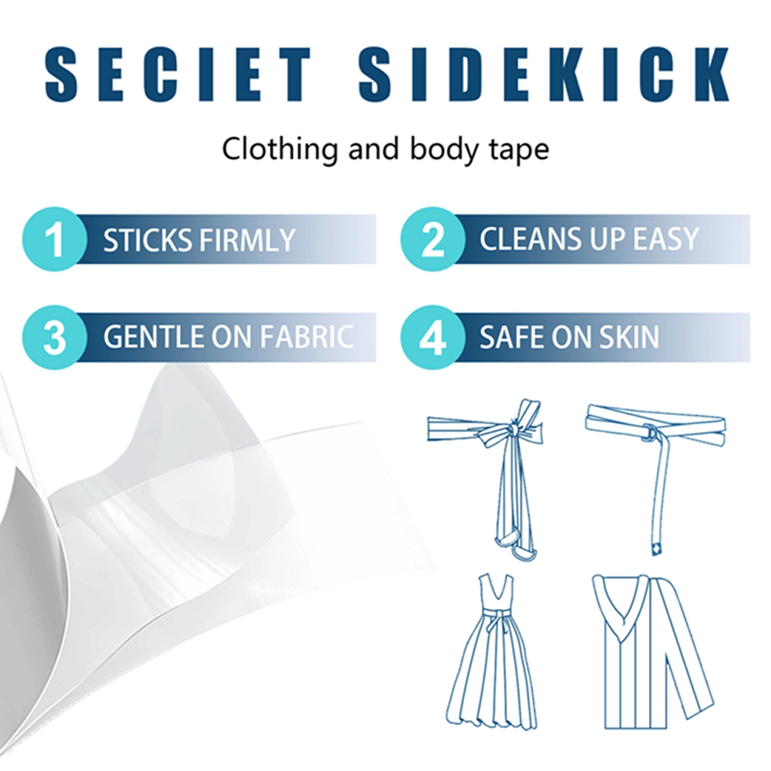 Double Sided Tape for Clothes, Tape for Fashion, Invisible Tape