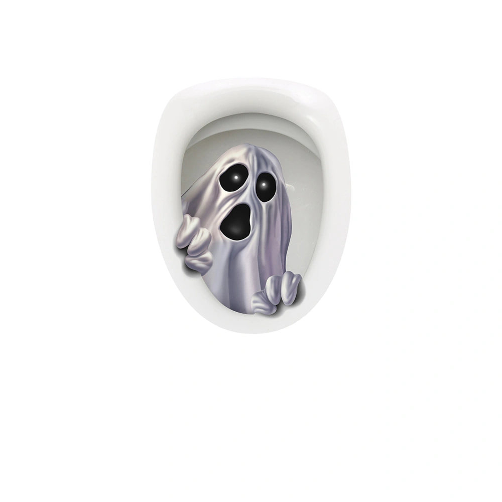 Halloween Ghost Drill Out of Toilet Stickers Waterproof Decoration