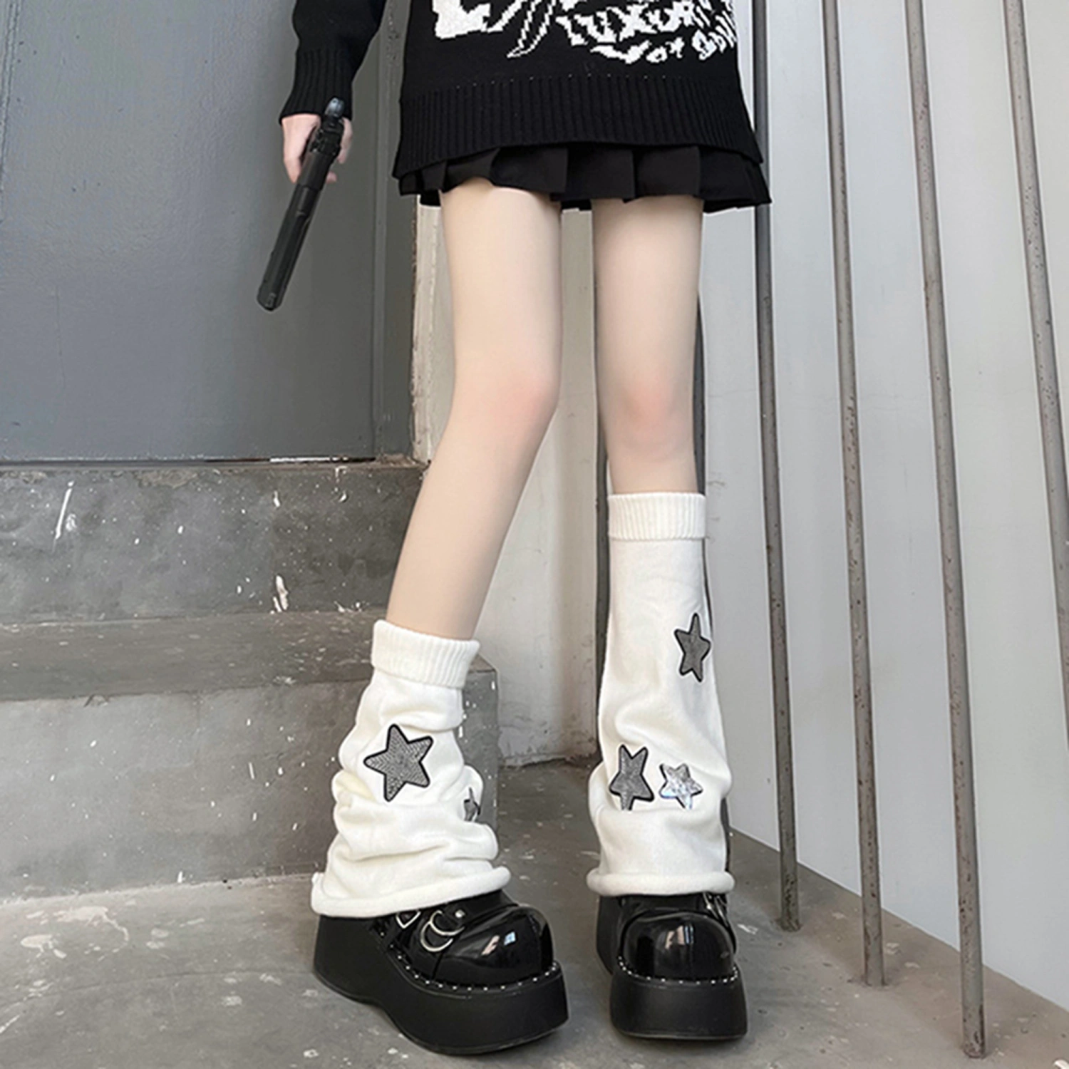 Women's Kawaii Leg Warmers Harajuku Star Leg Warmers Long Slouch Socks