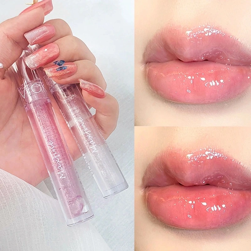 KISMIS Beauty Glasting Lip Gloss Starry Quicksand Little Shimmer Glitter Long-lasting Lipstick Moisturizer Clear Lip Gloss Makeup Tool 6 Colors Optional