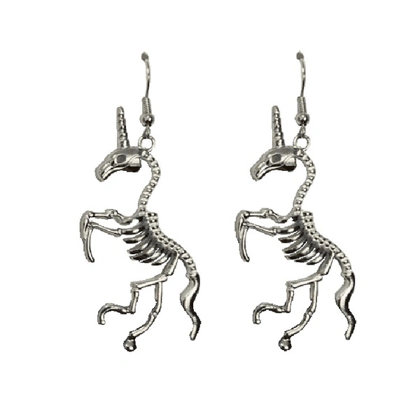 Vintage Unicorn Skeleton Dangle Earring Punk Dinosaur Skull Drop Earrings Halloween Party Earrings Gothic Jewelry