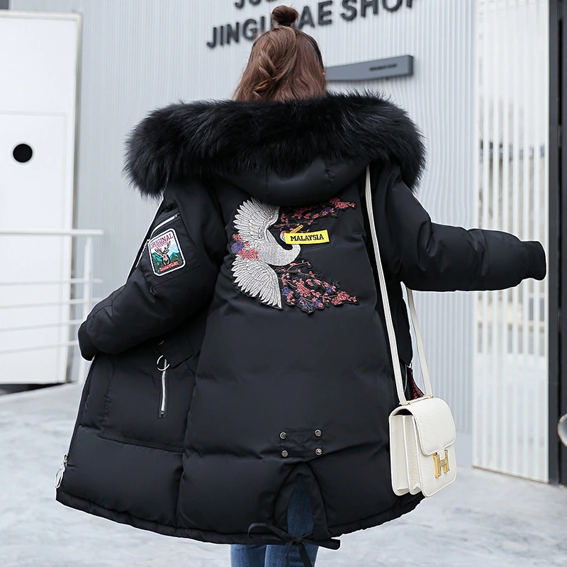 New Fashion Autumn Winter Jacket Women Winter Coat Women Green Black Parkas Real Fur Coat Big Fur Collar Outerwear