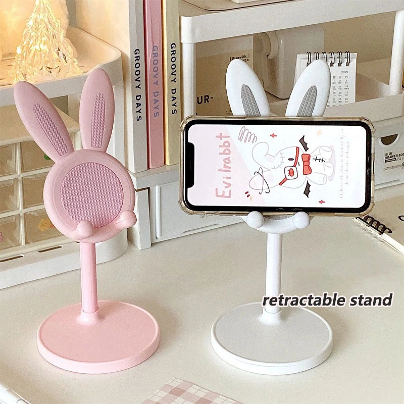 Cartoon bunny desktop mobile phone tablet adjustable telescopic stand