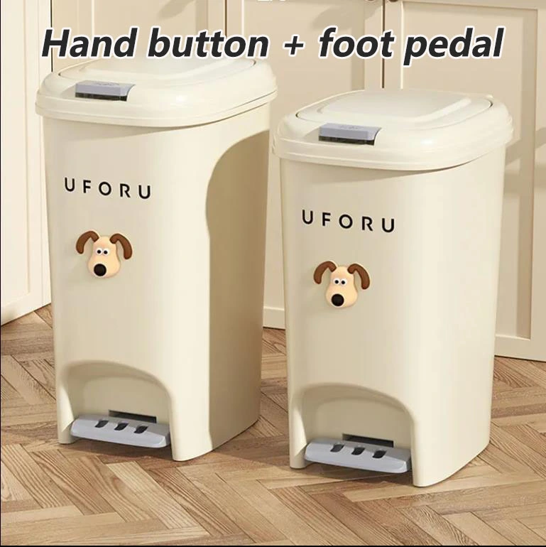 Household trash can, bathroom, kitchen, foot-operated, large-capacity, living room, multifunctional trash basket with lid