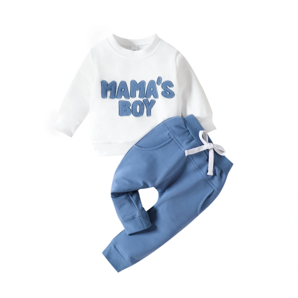 Toddler Boy Pants Baby Letter Print Sweatshirt and Drawstring Pants