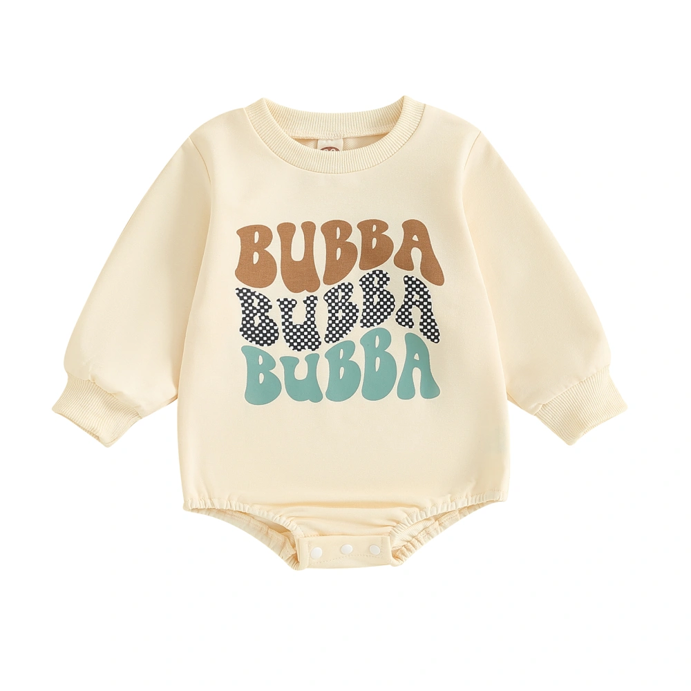 Baby Boy Girl Autumn Long Sleeve Crewneck Letter Print Casual Romper