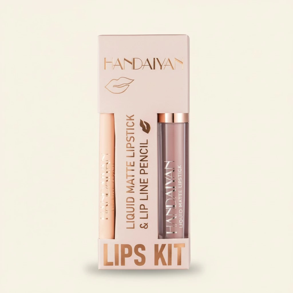 Lip Liner and Lipstick Set Matte Lip Liner Pen and Velvet Lipstick Set