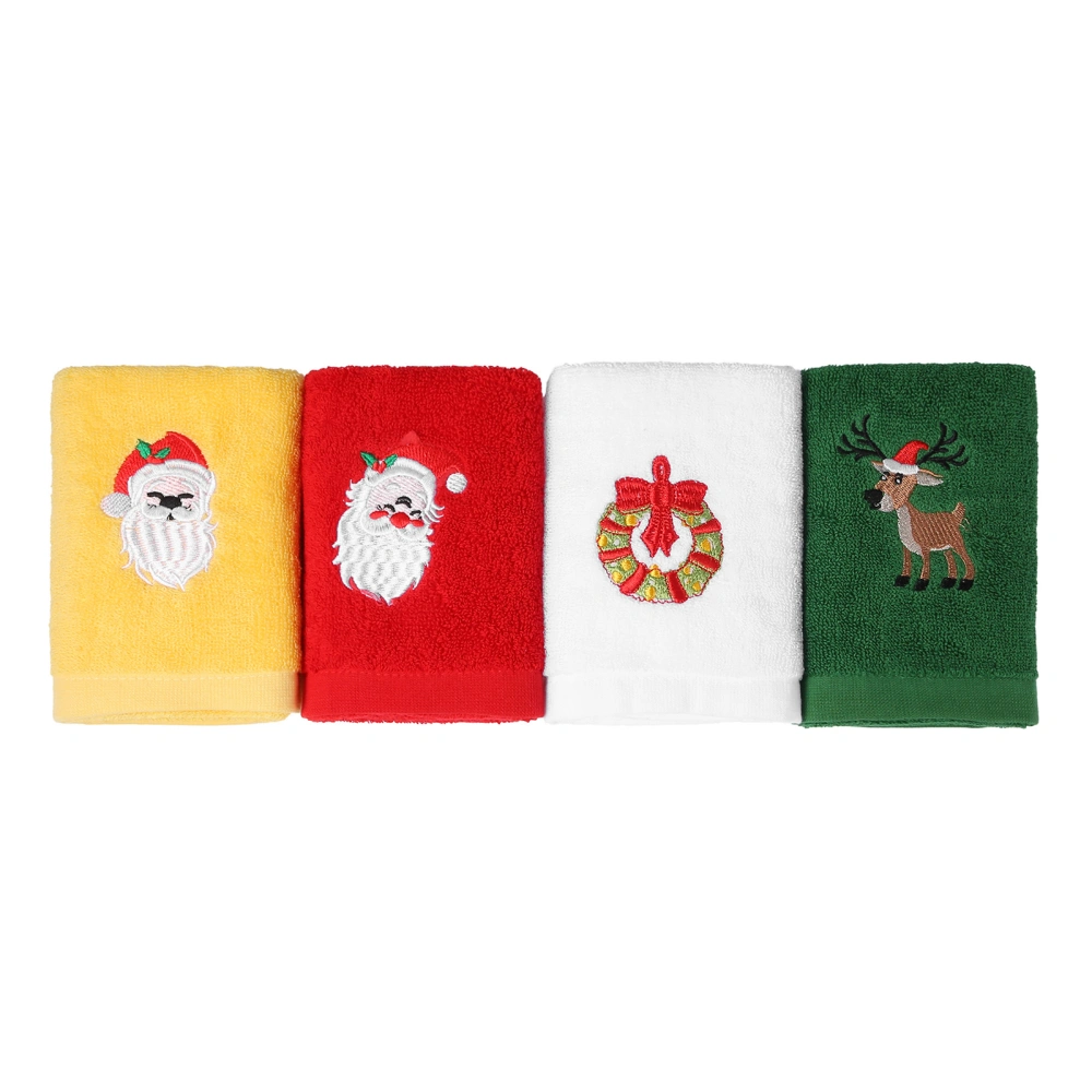 Christmas Hand Towels Set Embroidered Kitchen Dish Towels Dishcloths