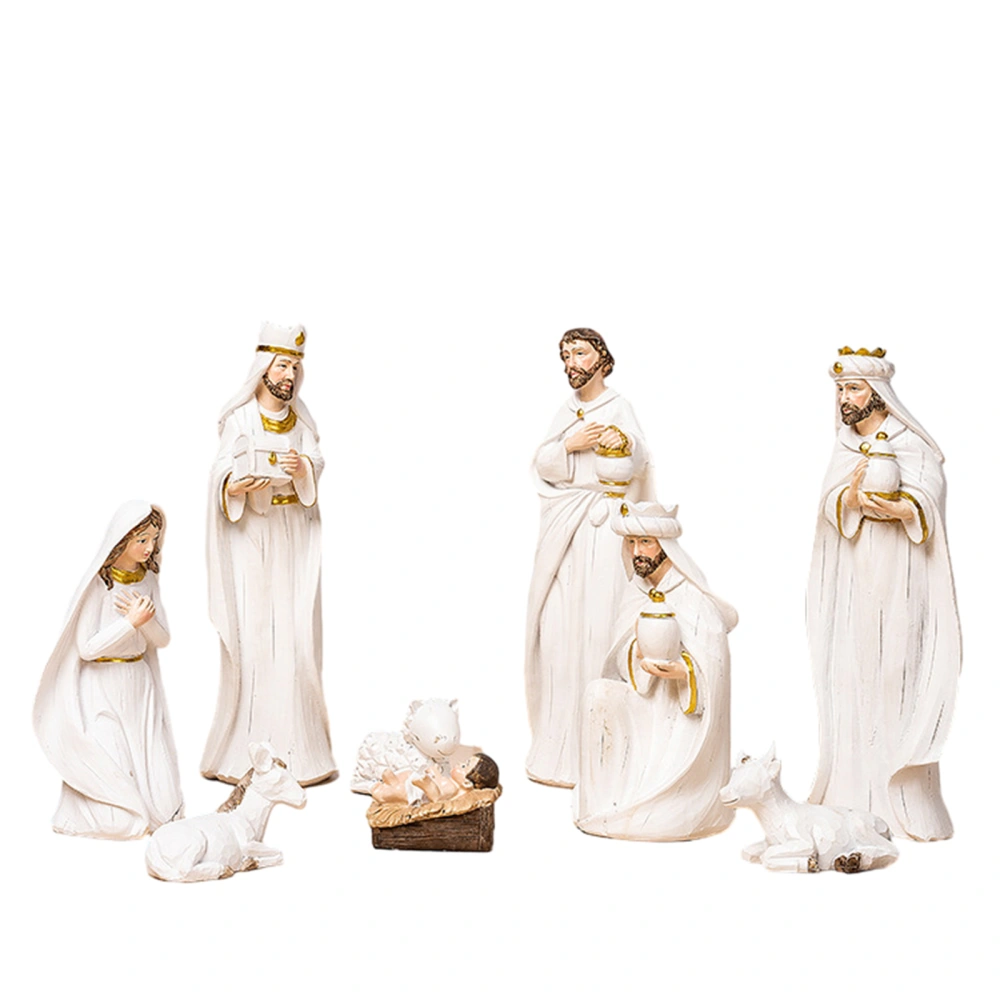 Christmas Nativity Scene Set Manger Nativity Scene Statue Figurines 