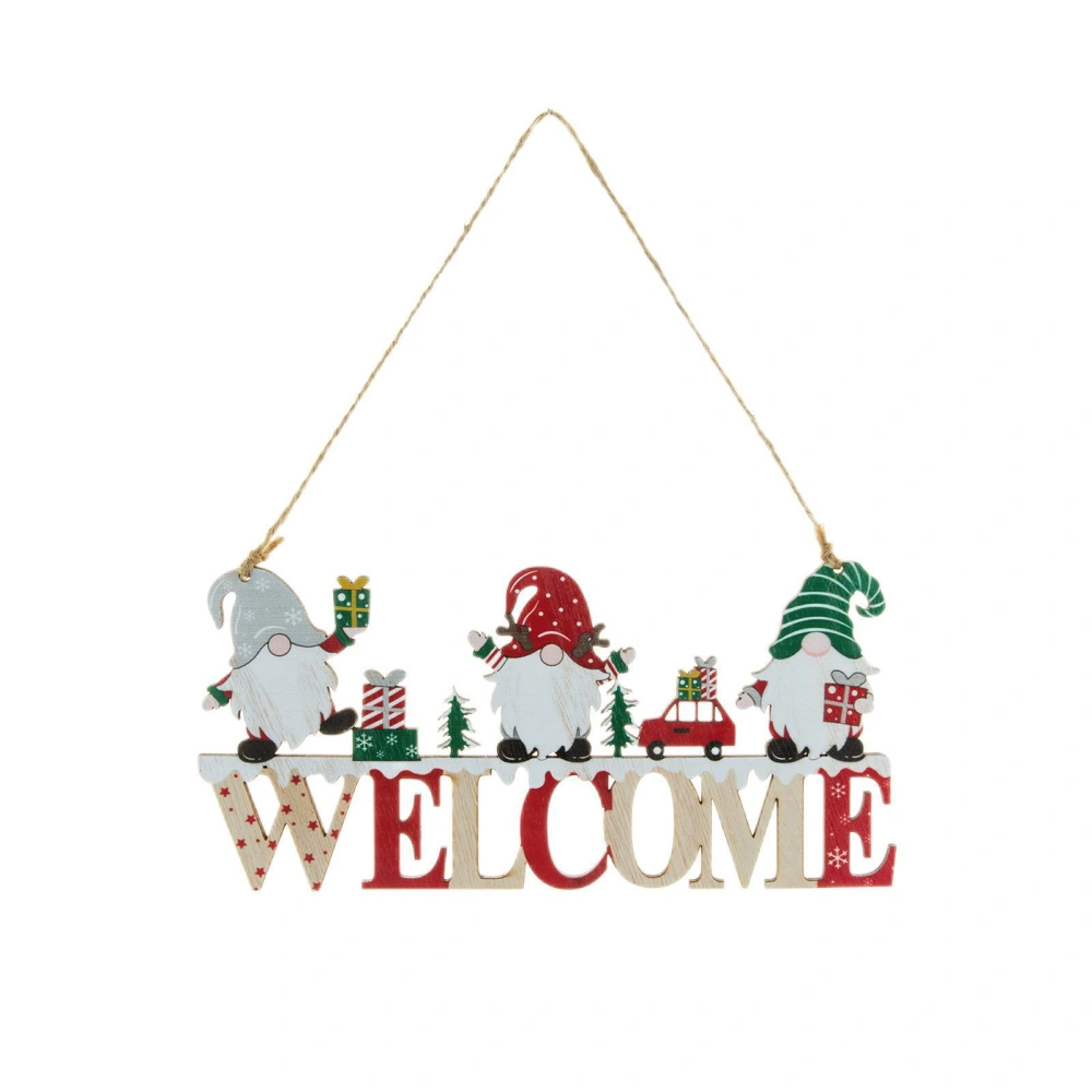 Christmas Wood Signs Letter Gnome Elk Wooden Christmas Hanging Sign